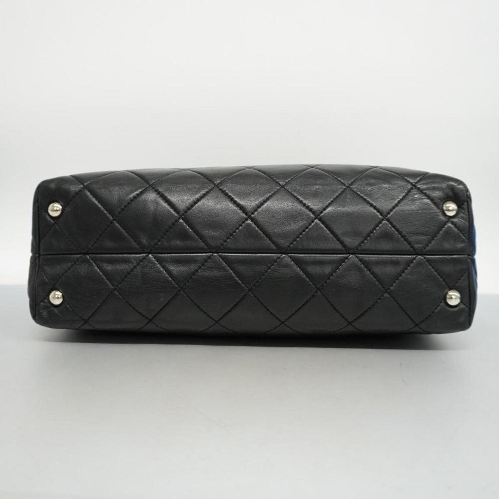 CHANEL Tote Bag Matelasse Chain Shoulder Lambskin Black Silver Hardware Women's - Picture 3 of 10